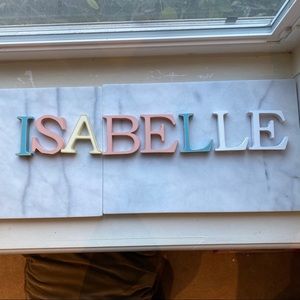 Wooden letters “Isabella” or “Isabelle”